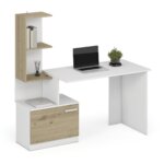 Бюро с работен плот рафтове и шкаф