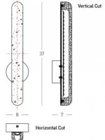 Луксозен аплик от естествен алабастър и месинг вариант 2, размери