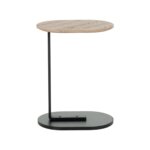 Помощна маса с метална основа и плот в цвят дъб сонома странично