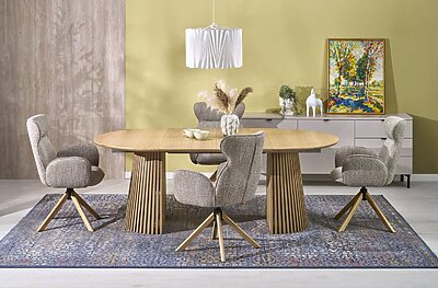 Разтегателна трапезна маса в натурален цвят