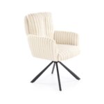 Трапезен стол с функция въртене - крем