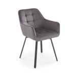 Трапезен стол с подлакътници - сив