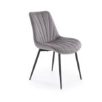 Трапезен стол с текстилна дамаска - сив