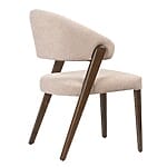 Трапезен стол от масивно дърво и бежова дамаска-странично