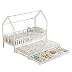 Детско легло като къщичка с второ легло-бял