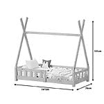 Детско легло с дизайн на къщичка и предпазна преграда размери