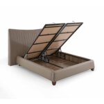 Луксозно тапицирано легло с висока табла-детайли