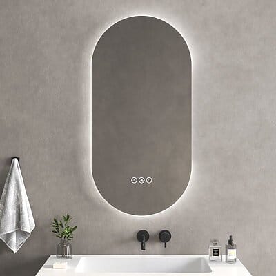 Овално огледало с LED осветление за баня