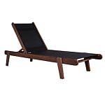 Шезлонг от дърво с подвижен гръб Бора - черен