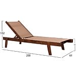 Шезлонг от дърво с подвижен гръб Бора - размери