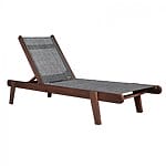 Шезлонг от дърво с подвижен гръб Бора - сив