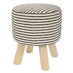 Табуретка с текстилна дамаска в черно-бял десен-размер 1