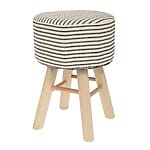 Табуретка с текстилна дамаска в черно-бял десен-размер 2
