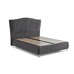 Tапицирано легло с атрактивна табла в сив цвят