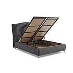 Tапицирано легло с атрактивна табла в сив цвят детайли