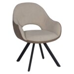 Трапезен стол с овална форма и метални крака