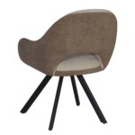 Трапезен стол с овална форма и метални крака - гръб