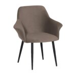 Трапезен стол с подлакътници в кафяв цвят