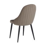 Трапезен стол с текстилна дамаска и метални крака - гръб