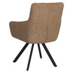 Трапезен стол с текстилна дамаска в кафяв цвят - гръб