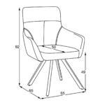 Трапезен стол с текстилна дамаска в кафяв цвят   схема