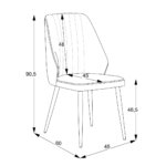 Трапезен стол с висока облегалка - схема