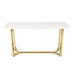 Трапезна маса с плот в бял мрамор отпред