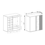 Двукрилен гардероб с огледало серия Cali -размер 1, общи размери