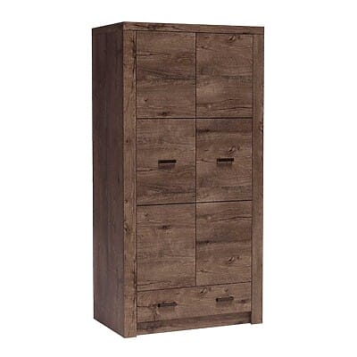 Двукрилен гардероб серия Индианаполис-вариант 2, тъмна пепел