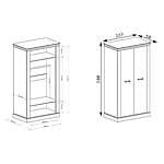 Двукрилен гардероб серия Антика-размери