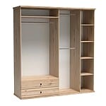 Гардероб с огледало врати и чекмеджета серия Кали - отвътре