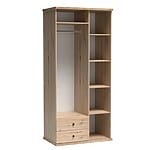 Гардероб с огледало врати и чекмеджета серия Кали - размер 1 - отвътре