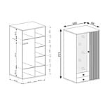 Гардероб с огледало врати и чекмеджета серия Кали - размер 1 схема
