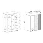 Гардероб с огледало врати и чекмеджета серия Кали - размер 2 схема