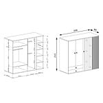 Гардероб с огледало врати и чекмеджета серия Кали - схема