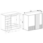 Гардероб с плъзгащо врати и огледало серия Фонти - схема