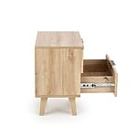 Нощно шкафче в цвят дъб артисан - отворено