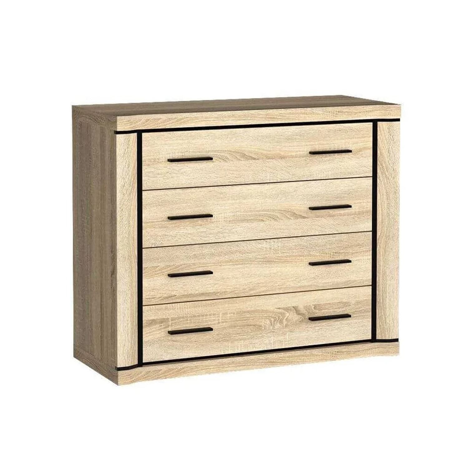 Скрин с черни дръжки Далас-дъб сонома Скрин с черни дръжки Далас-дъб сонома