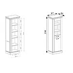 Витрина с две шкафчета серия Антика-размери