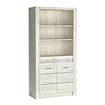 Етажерка с два рафта и долен шкаф серия Индианаполис-вариант 1, бял крафт