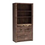 Етажерка с два рафта и долен шкаф серия Индианаполис-вариант 3, тъмна пепел