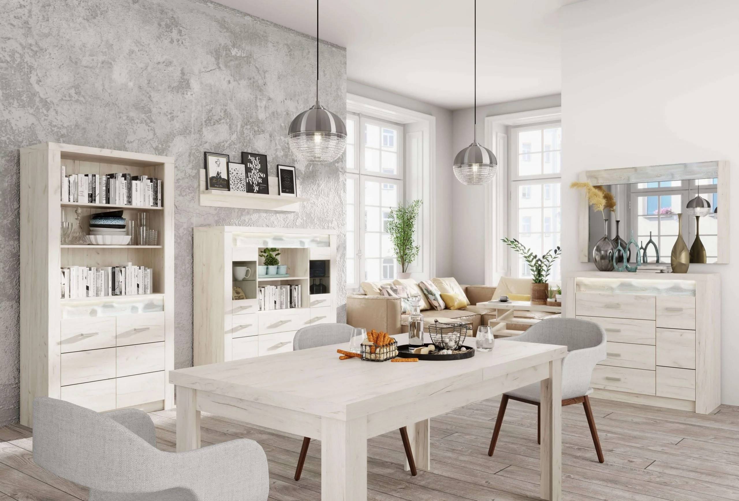 Модулна система за дневна в светъл дървесен цвят Индианаполис