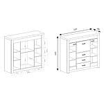 Шкаф витрина със стъклени рафтове серия Индианаполис- схема