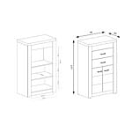 Скрин с чекмеджета и двойни врати серия Индианаполис - схема