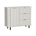 Скрин с три чекмеджета и шкаф серия Novado-сива глина, детайли-алпийско бяло