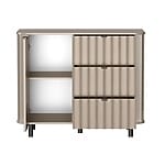 Скрин с три чекмеджета и шкаф серия Novado-сива глина, детайли