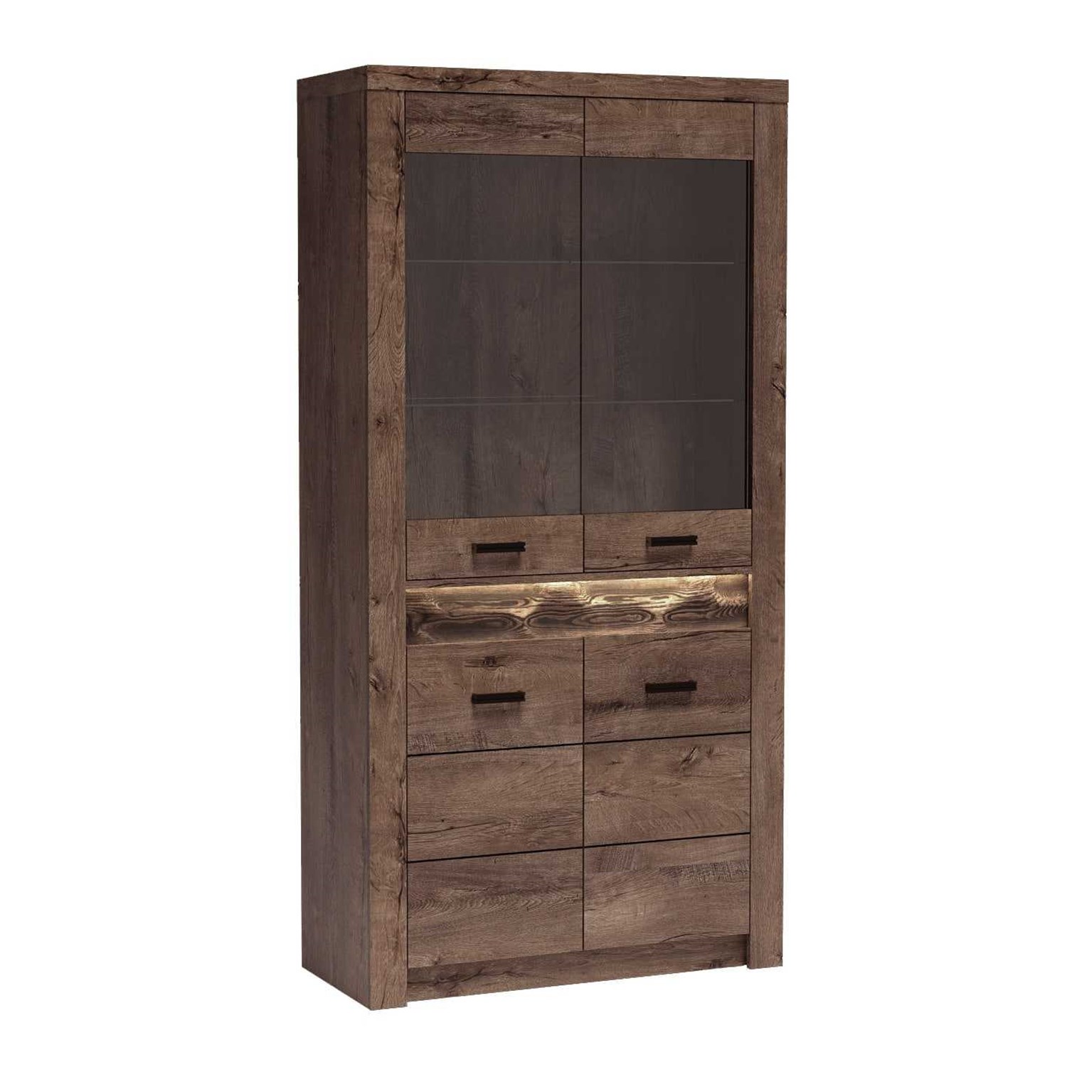 Висока витрина Индианаполис - вариант 3, тъмна пепел Висока витрина Индианаполис - вариант 3, тъмна пепел