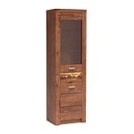 Висока витрина с практична подредба серия Индианаполис-вариант 2, светла пепел