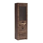 Висока витрина с практична подредба серия Индианаполис-вариант 3, тъмна пепел