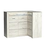 Ъглов скрин серия Индианаполис-вариант 1, бял крафт